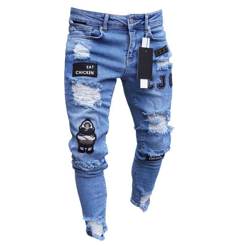 white colour damage jeans