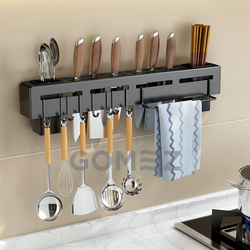 Gomez Stainless Steel Knife Holder Wall Mounted / Knife Stand Kitchen Rack Home Storage