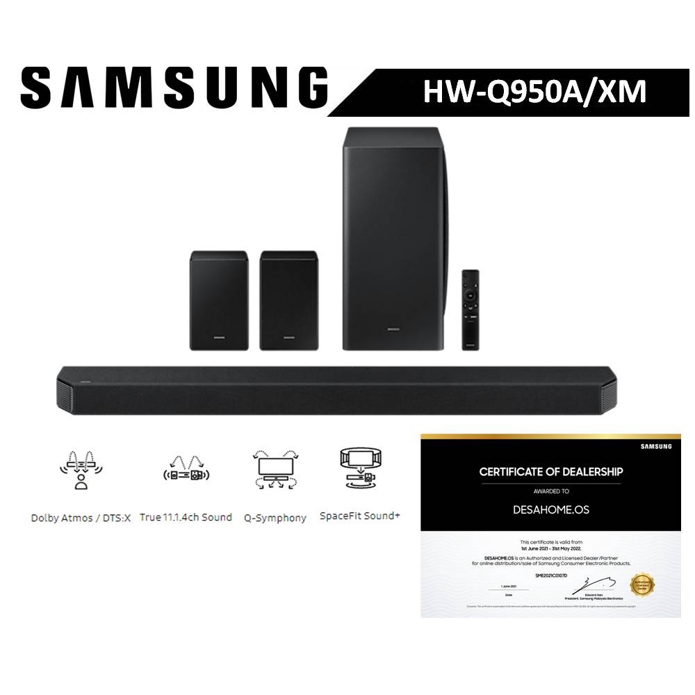 Samsung Q950A 11.1.4ch Soundbar with Dolby Atmos and DTSX HWQ950A