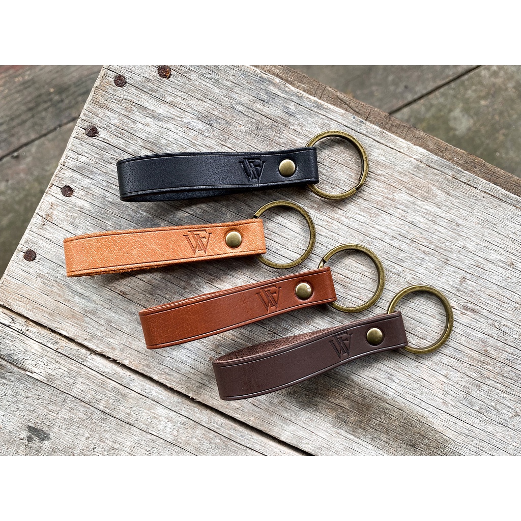 [New Version] Folkways Leather Key Fob, Personalised Leather Keychain, Gift for Women and Men, Leather Gift