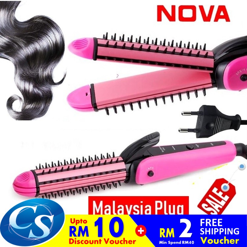 🔥🔥Nova 3 In 1 Electric Hair Curler Roller Wave Straightener Curls  NHC-8890 🔥 | Shopee Malaysia