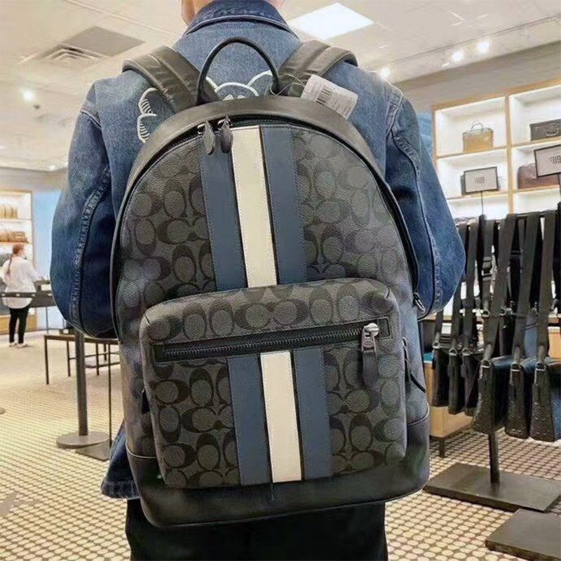 coach blue men's backpacks