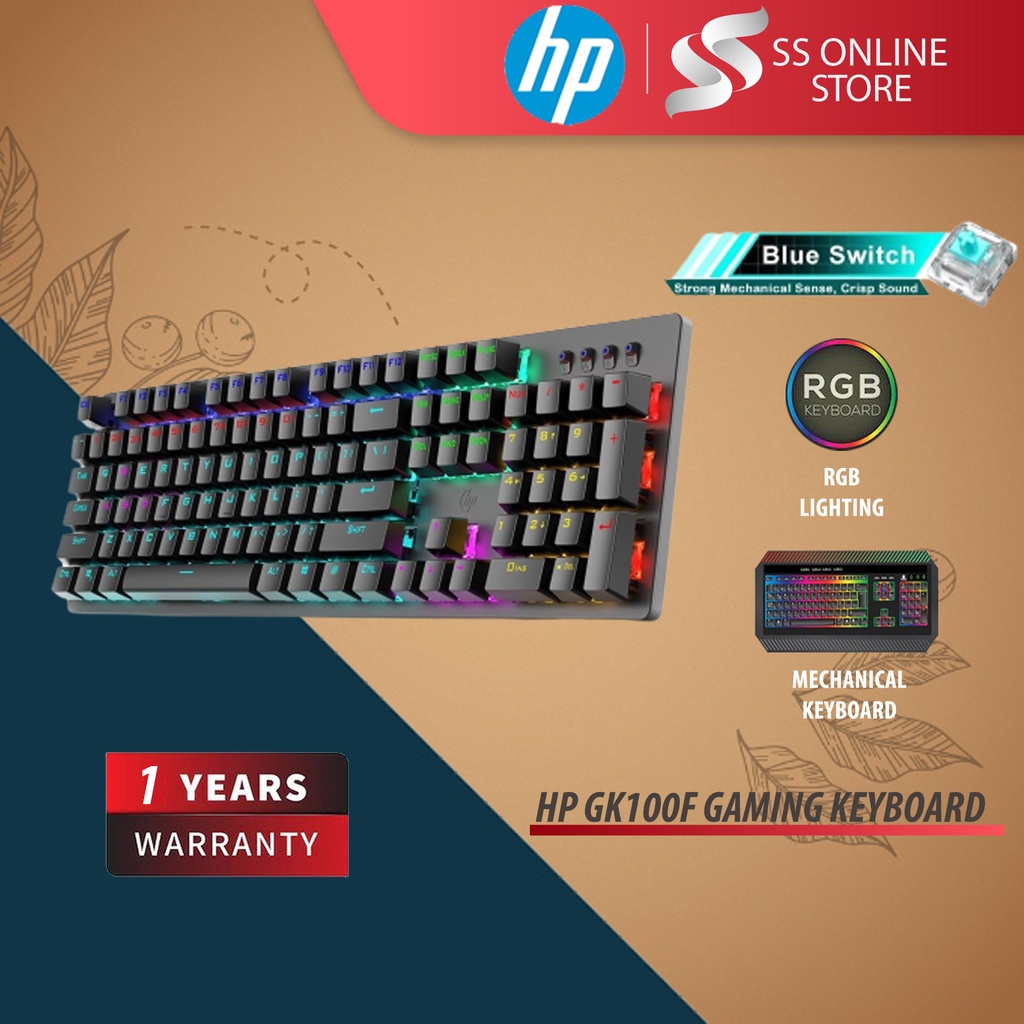 HP GK100F RGB Backlight Gaming Keyboard With 104 Keys (Blue Switch) RGB