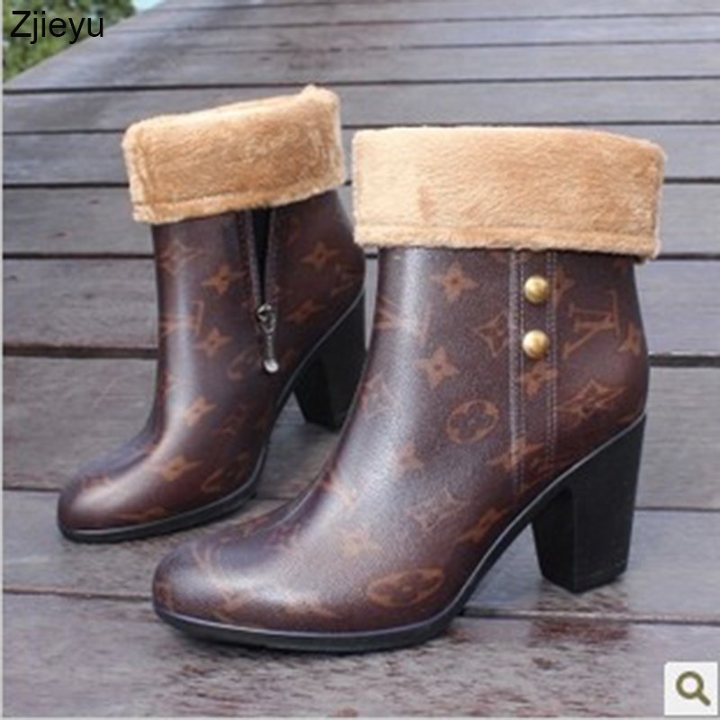 women's rain boots with high heels
