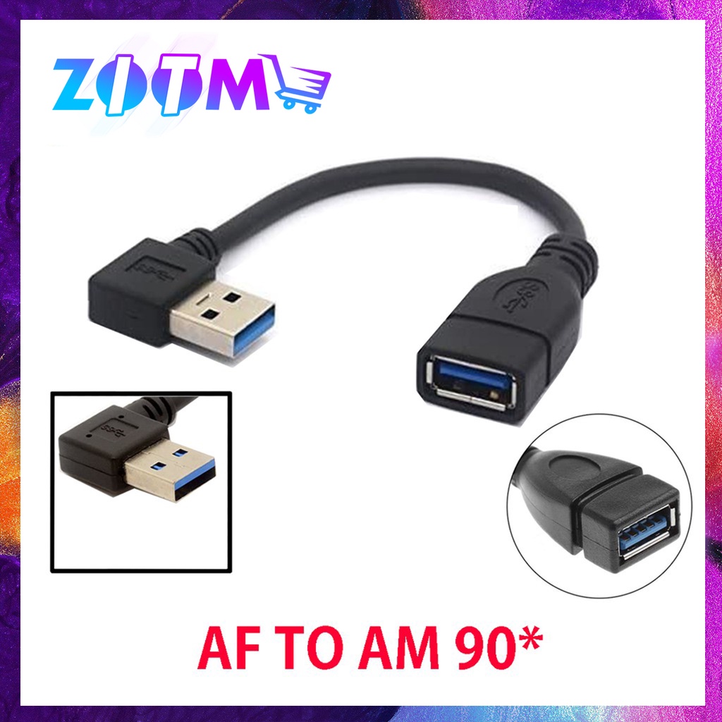 USB 2.0 TYPE A MALE TO FEMALE 90 DEGREE RIGHT LEFT ANGLE EXTENSION ...