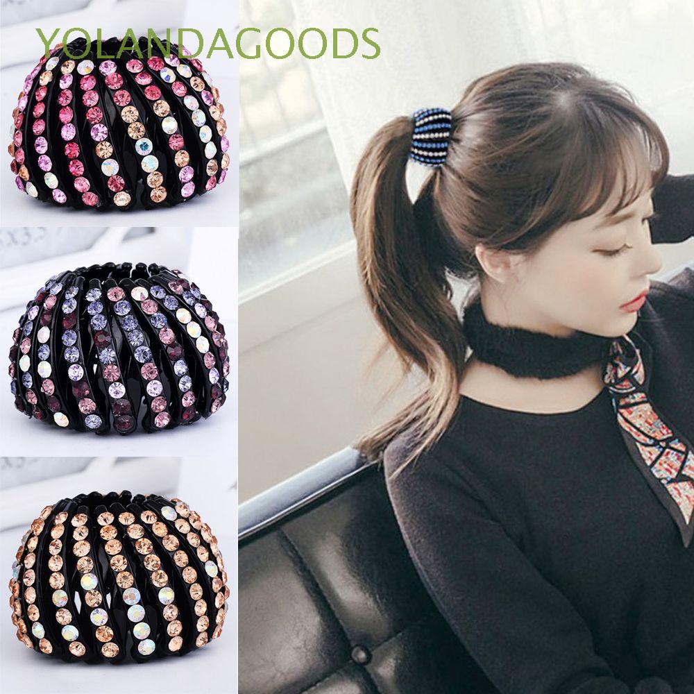 Girls Women Curler Roller Headbands Quick Dish Crystal Hair Bun