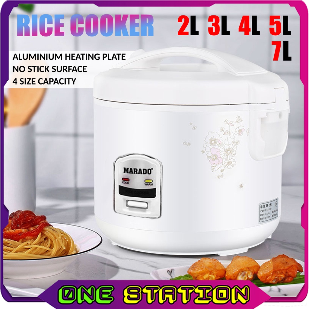 RICE COOKER Periuk Nasi Steamer Non-stick Electric Rice Cooker Free Rice Spoon 2L/3L/4L/5L/7L Large Capacity Rice