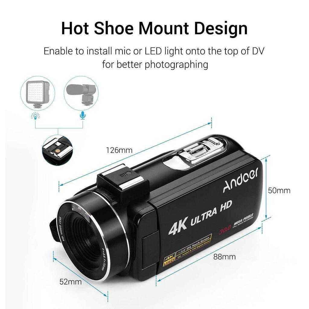 andoer 4k ultra hd wifi digital video camera