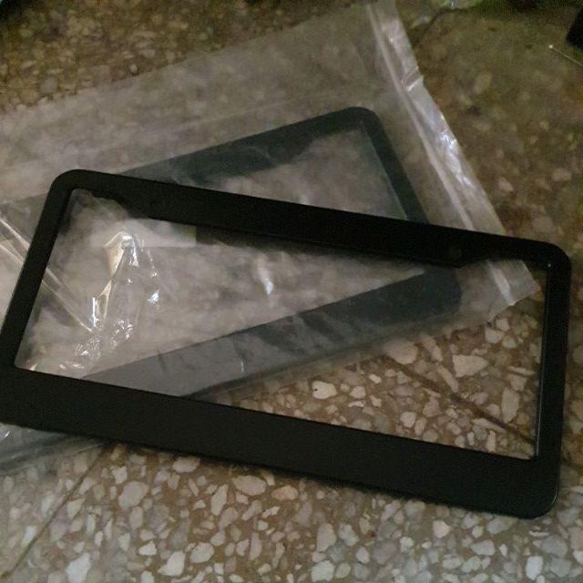 BLACK Powder Coated Metal License Plate Frame w/Screw caps* 2x RALLIART