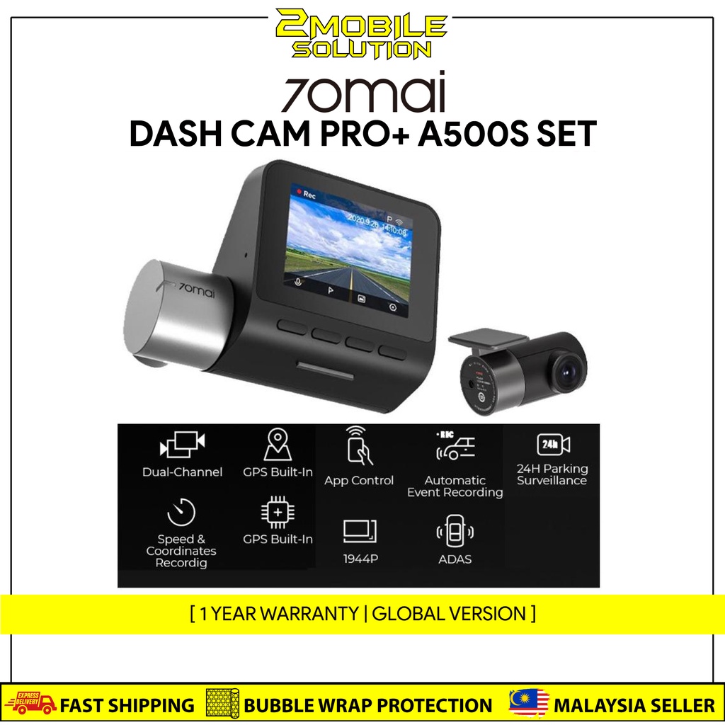 (Ori) 70mai Dashcam Pro Plus A500S + RC06 Rear Cam Set Car Recorder ...