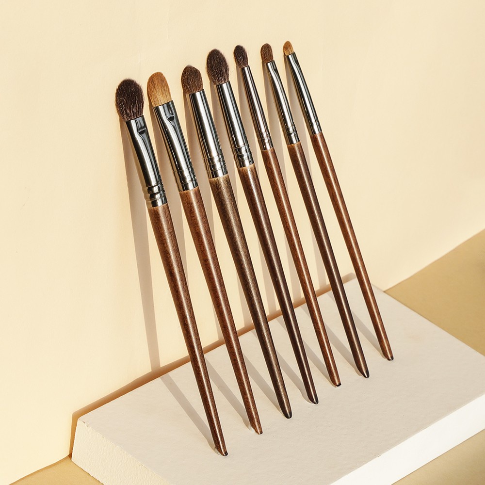 OVW 7 Pcs. Full Professional Tapered Smudge Makeup Brush Set Natural