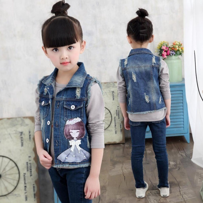 girls denim vest