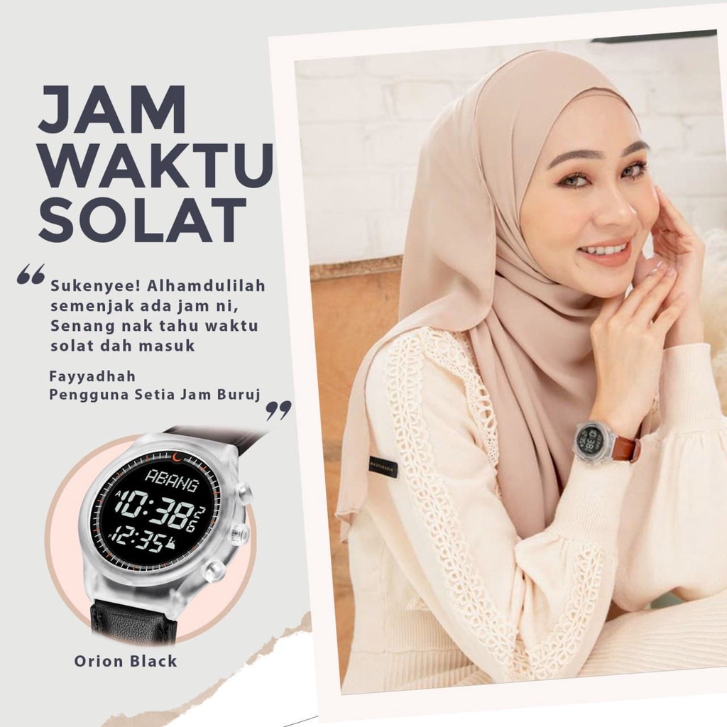 Buruj Watches Jam Tangan Kiblat Waktu Solat Buruj Orion Shopee Malaysia