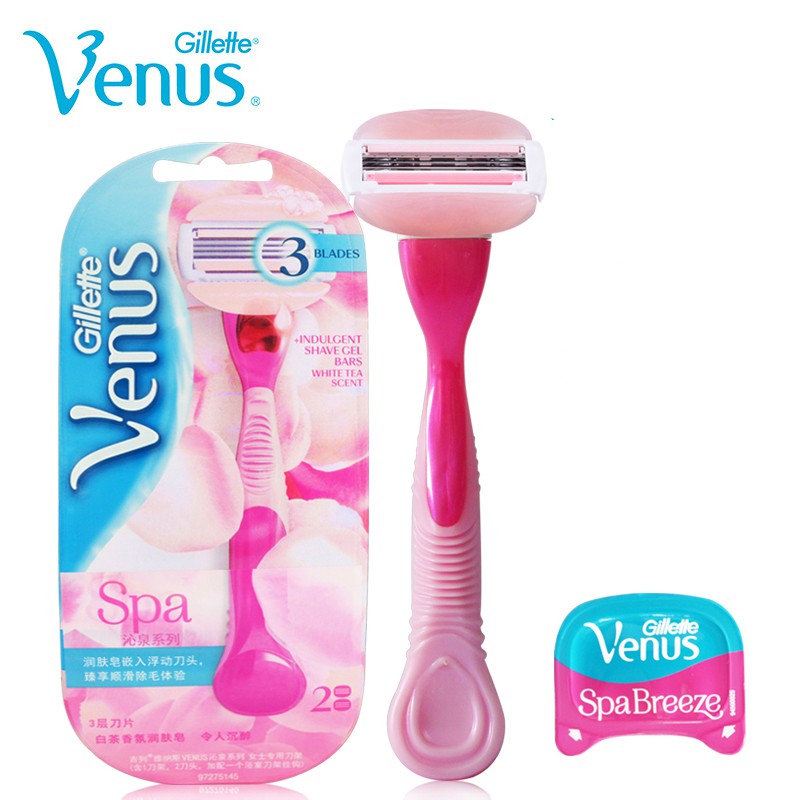 Gillette Venus Indulcent Shave Cel Bars WHITE TEA Scent Women Razor SPA Breeze Pink Lady for Girl Facial/Body Hair Shaving Set | Shopee Malaysia