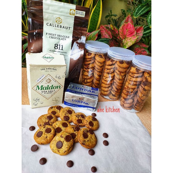 PREMIUM Sea Salt Chocolate Chip Cookies Belgian Chocolate Callebaut Shopee Malaysia