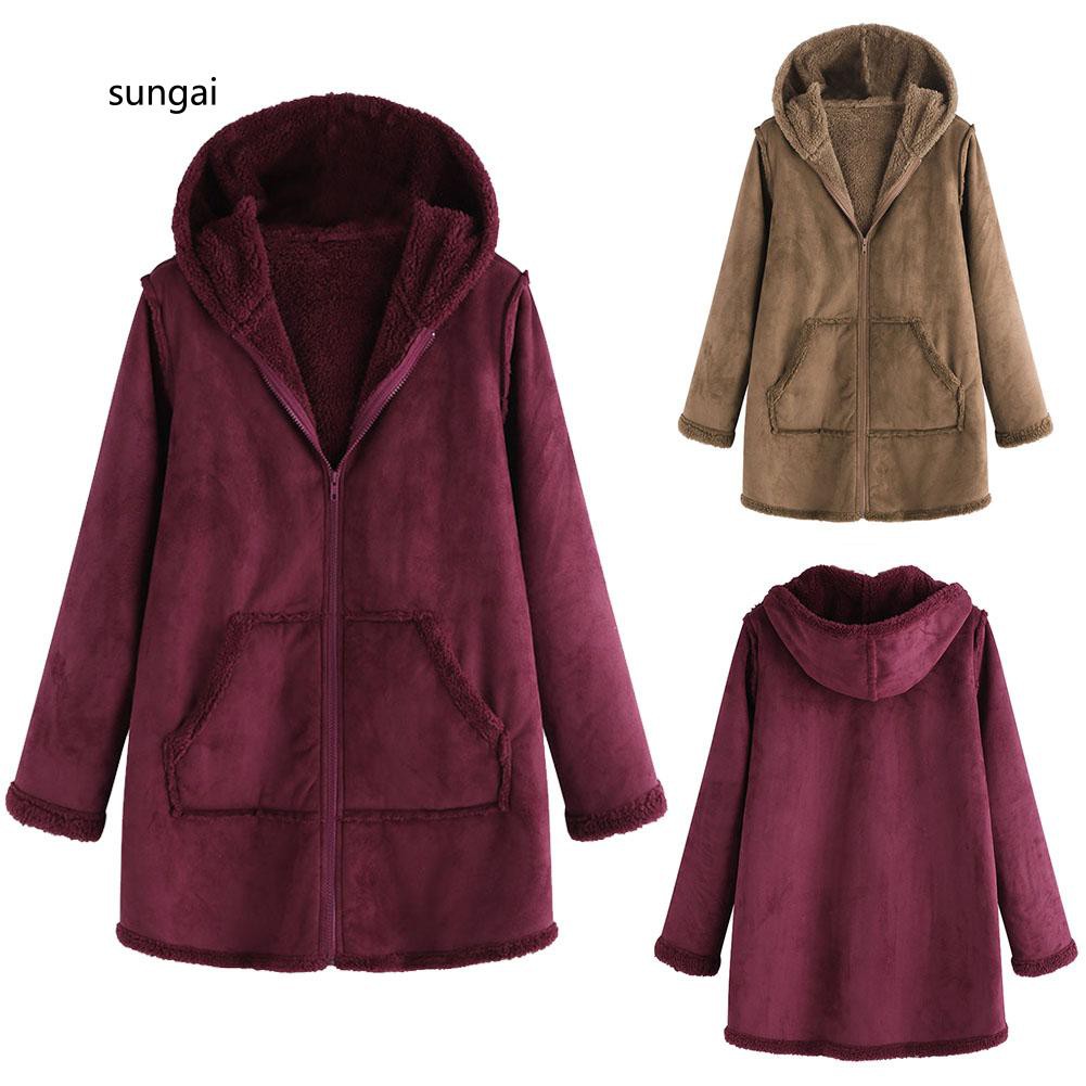 fleece lined hooded coat