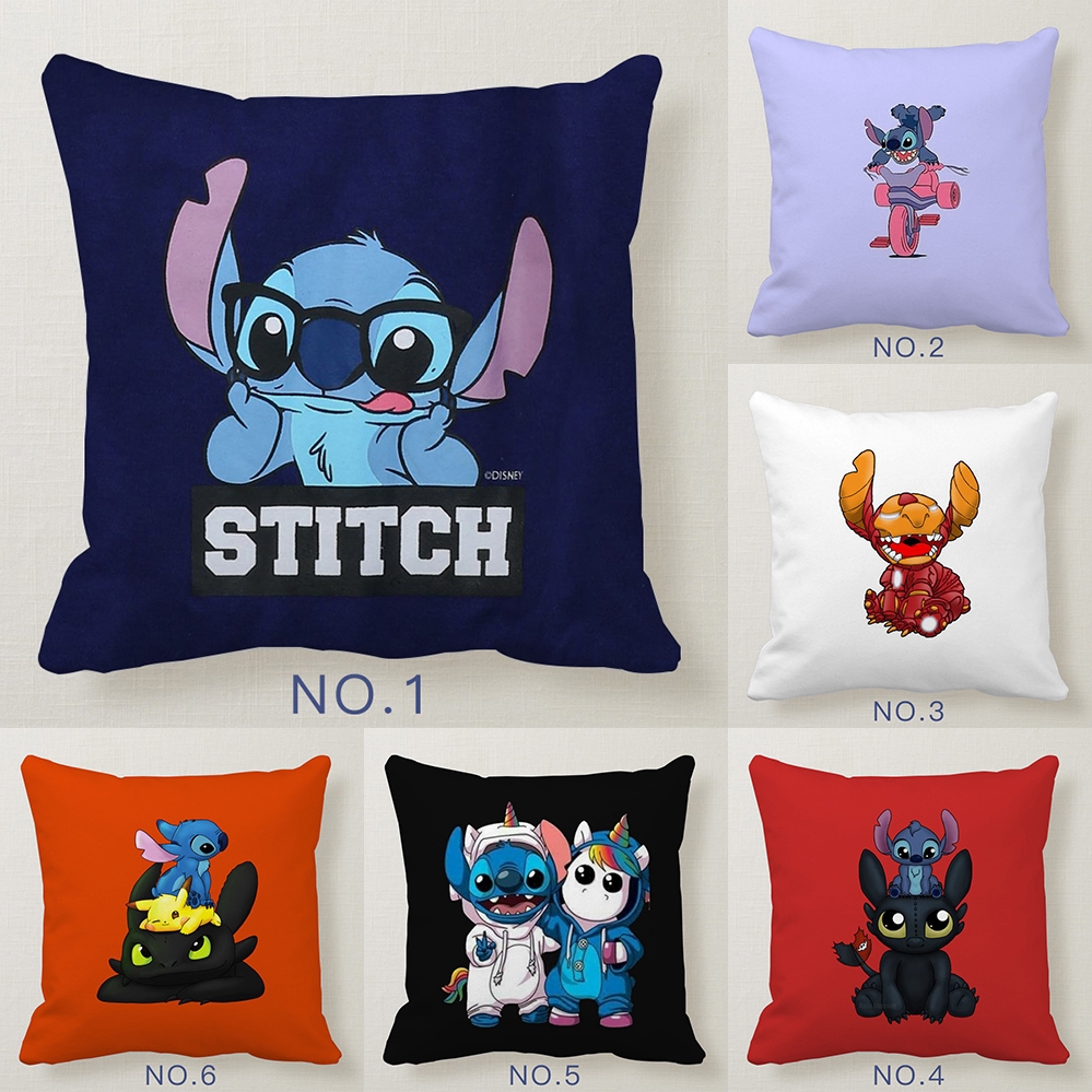 Anime Cute Lilo Stitch Pillow Sofa Car Bed Pillow Case Cover Home Decor 18in