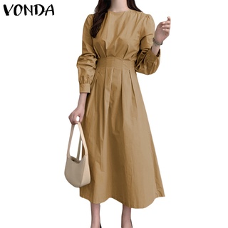 Vonda Women Long Sleeve Irregular Hem Loose Polka Dot Casual Long Dress |  Shopee Malaysia