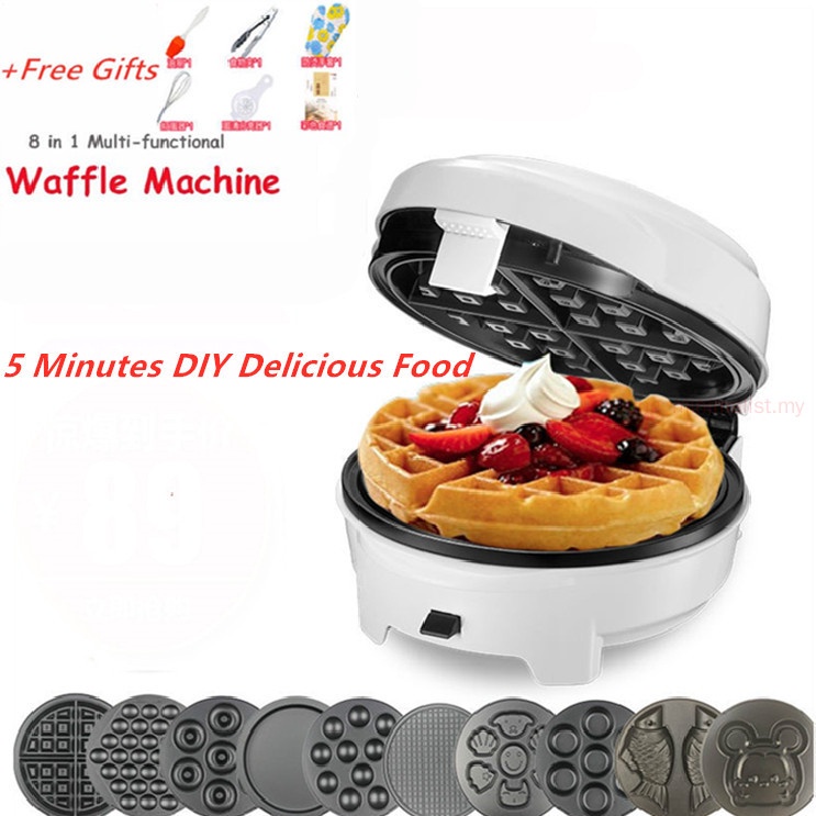 Electric Waffle Maker Snack Sandwich Omelet Maker Pancake Machine DIY Bakeware Lempeng Pembuat Wafel Mesin