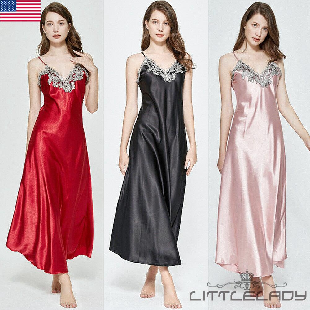 ladies long nylon nightgowns