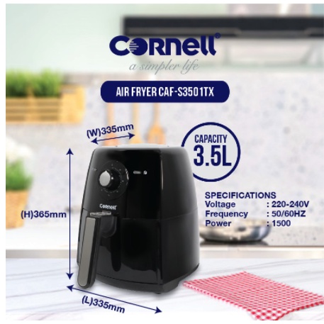 Cornell Cooks Crisps and Roasts Air Fryer CAF-S3501TX