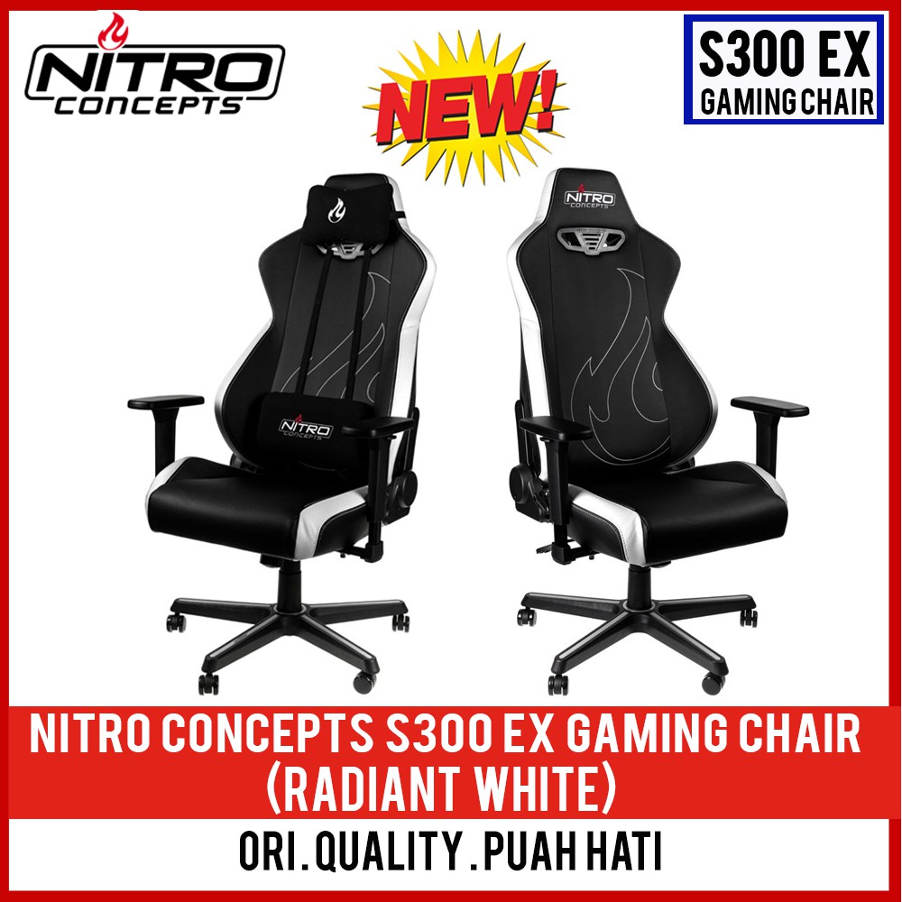 Nitro Concepts S300 Ex Gaming Chair Stealth Black Inferno Red Radiant White Shopee Malaysia