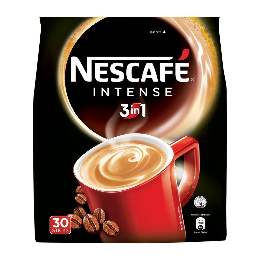 Nescafe Intense 3 In 1 Instant Coffee 30 Sachets X 16g 