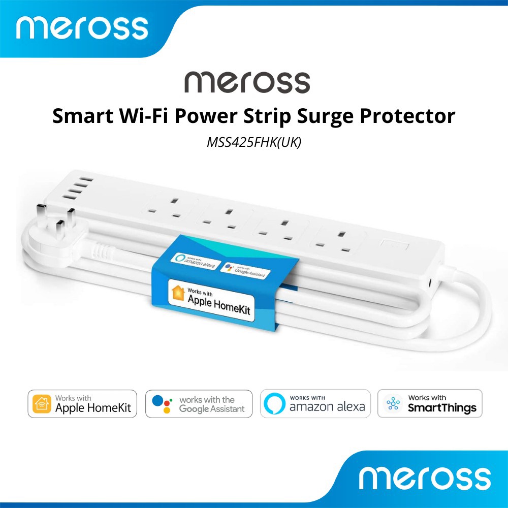 Meross Smart Power Strip WIFI with Surge Protector (MSS425FHK) 4AC + 4