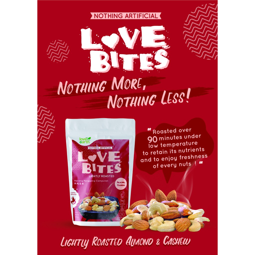 Love Earth Love The Bites Lightly Roasted Almond + Cashew 40g Shopee Malaysia