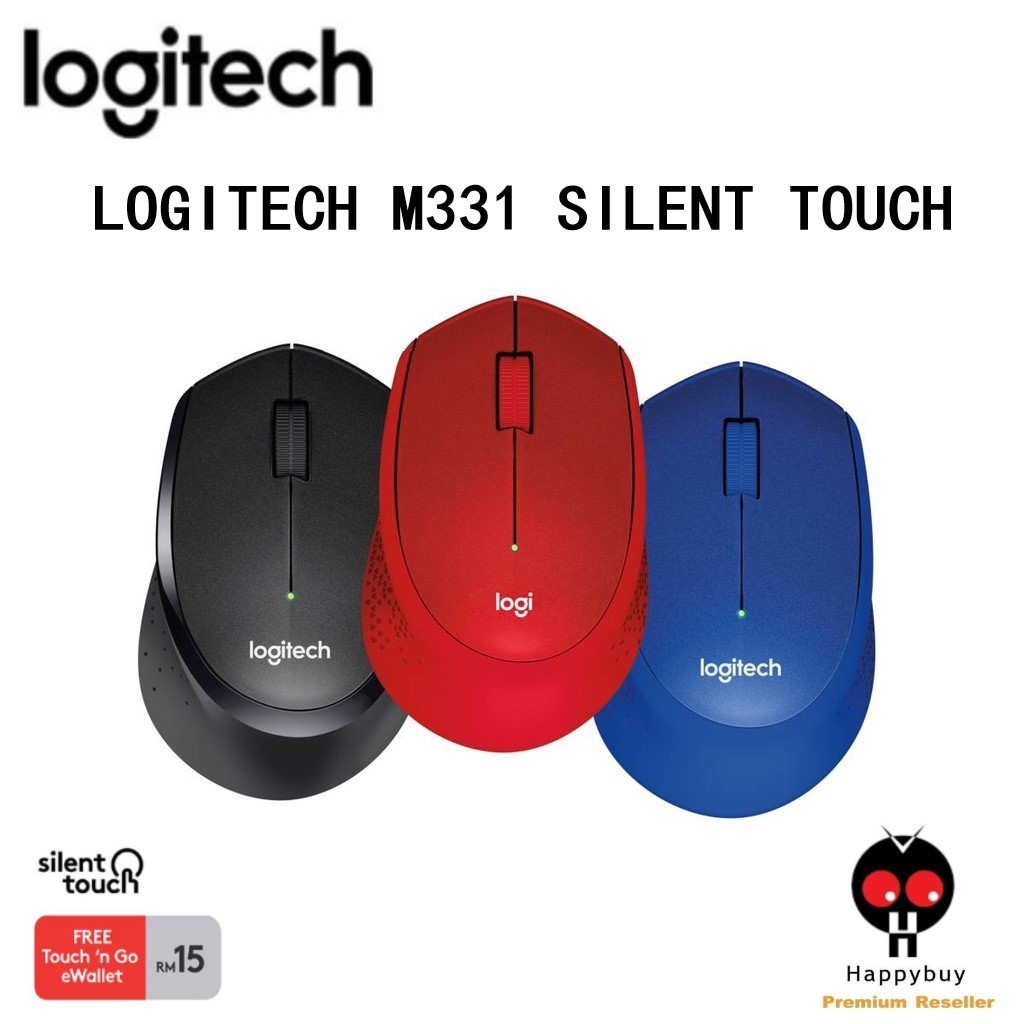 Logitech M331 Silent Plus Wireless Mouse Blackredblue Shopee Malaysia