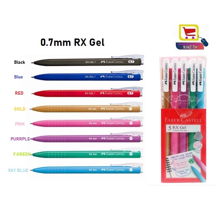 *ORIGINAL* FABER CASTLE RX GEL PEN 0.5MM / 0.7MM / BRIGHT COLOUR 0.7mm ...