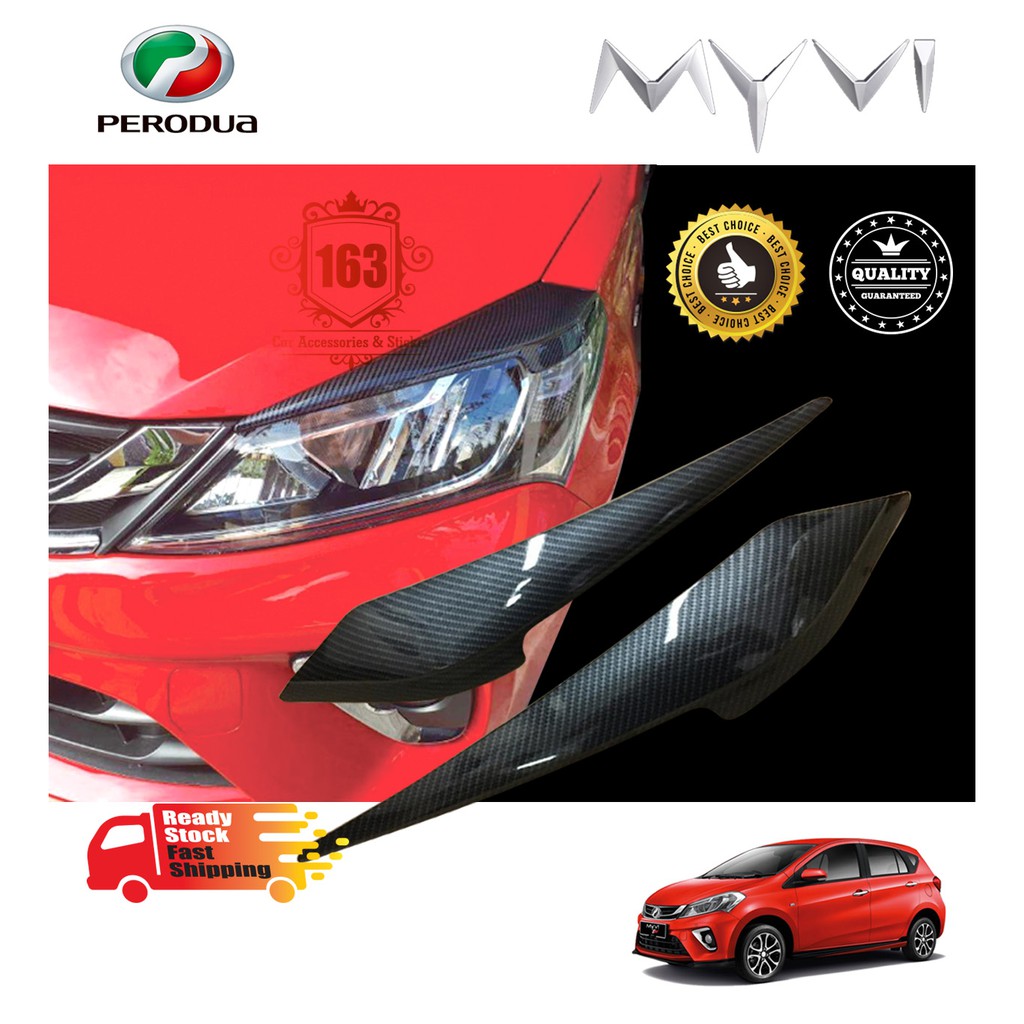 Perodua Myvi 2018 2019 2020 Eyelid Eyeslid Eyebrow Head Lamp Eye Lid Cover Eyelip Eyes Lip Shopee Malaysia