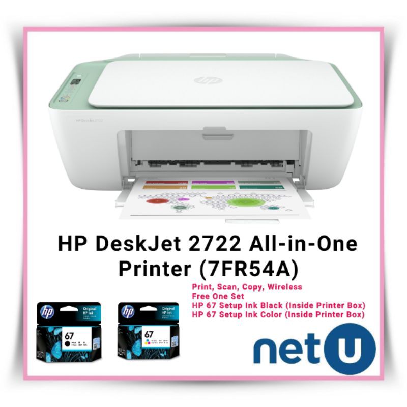 HP DeskJet 2722 AllinOne Printer (7FR54A) Shopee Malaysia