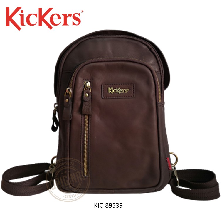 Kickers Genuine Leather Crossbody Hiking Bag For Unisex 100 Original