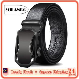 MILANDO Men Formal PU Leather Automatic Buckle Belt 3.5cm Width 110cm Length Tali Pinggang Lelaki (Type 15)