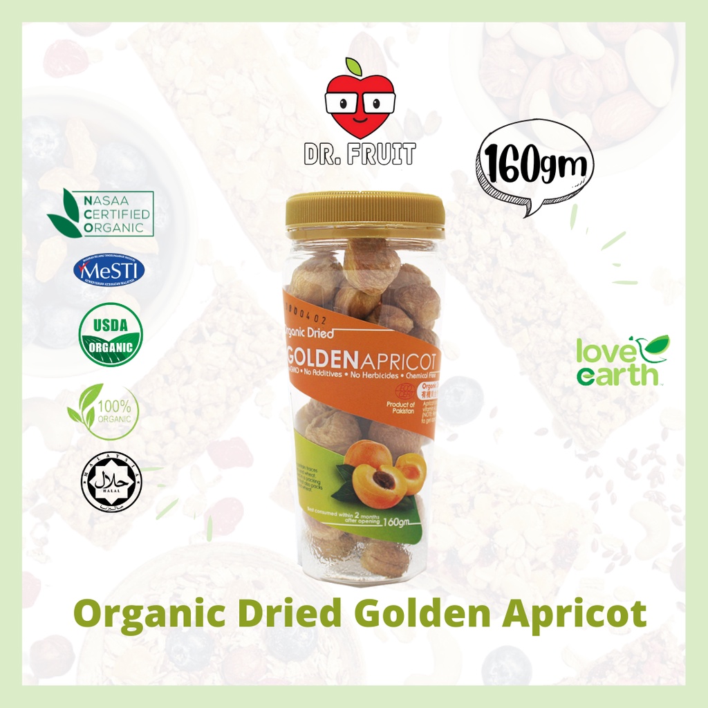 【Love Earth Organic】 Organic Golden Apricot 乐儿有机金杏 - 160g  | Dr.fruit