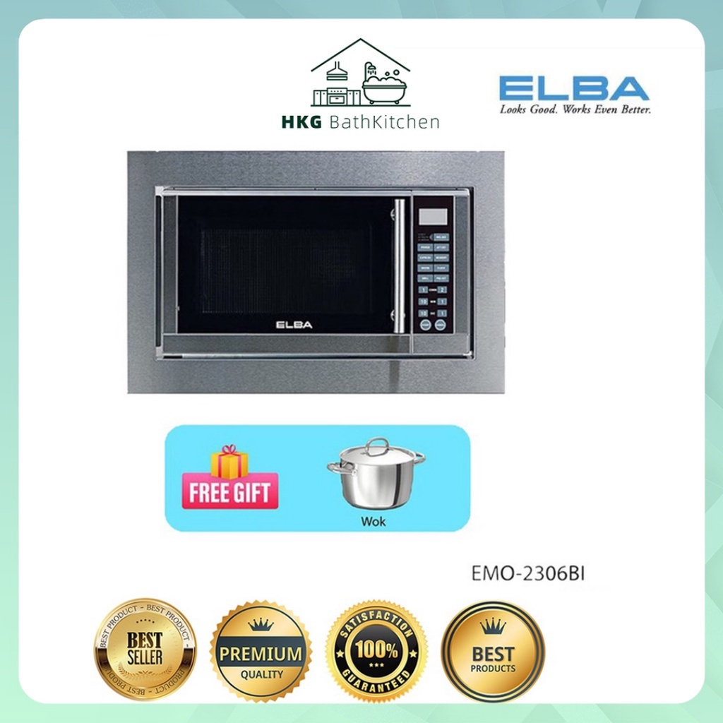 (ELBA) EMO2306BI Microwave Electric Oven (23 Litres/1400 W) + Free