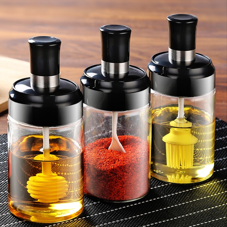 Ready Stock Glass Seasoning Bottle Condiment Bottle Spice Bottle