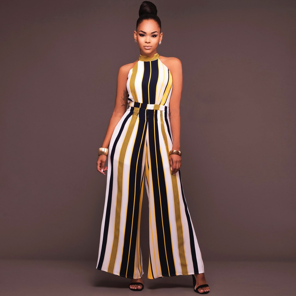 sleeveless sexy wide leg jumpsuit
