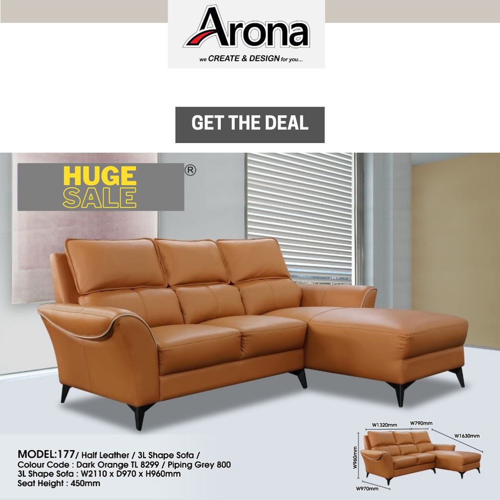 Arona M177 Half Thick Leather Sofa, How Thick Should Leather Be On A Sofa