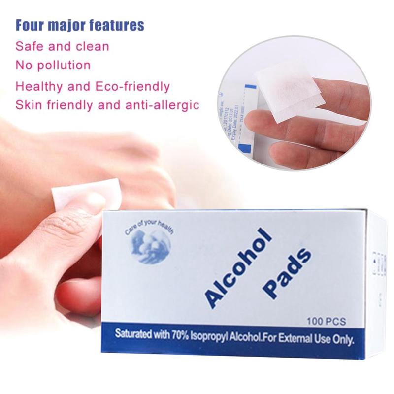 Alcohol Formula Wipes ,75% Alcohol Cotton Slices Sterile Gauze Pads Individually Wrapped Swap Wet Wipe for Outdoor Skin Cleaning Care A004 5Pack 50pieces 