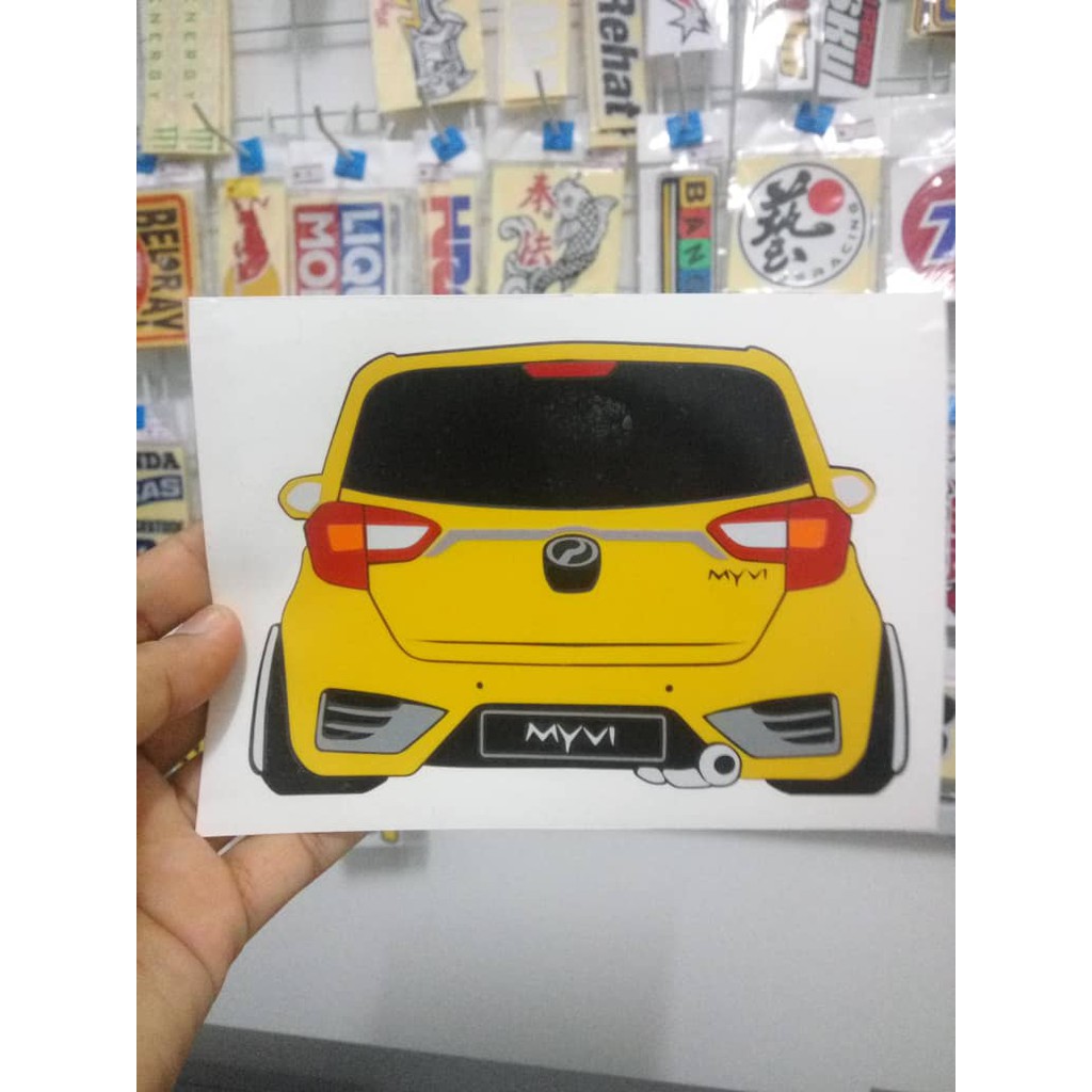 Car Sticker Gambar Kereta Myvi Tempah No Plat Sendiri Stiker 