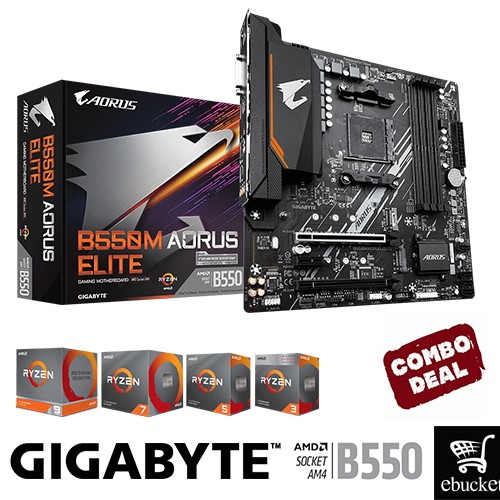 Gigabyte B550m Aorus Elite Amd Socket Am4 B550 Support For 3rd Generation Amd Motherboard Amd Ryzen Cpu Combo Shopee Malaysia