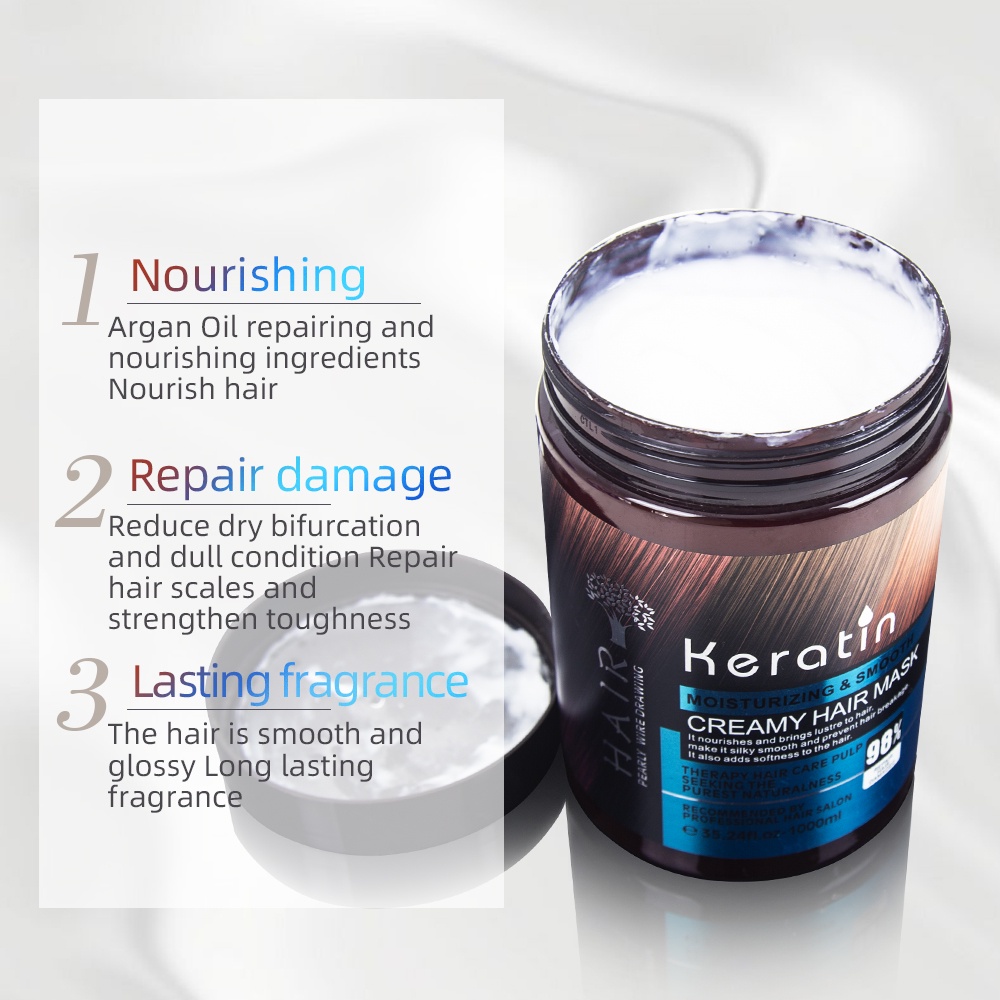 Keratin Moisturizing & Smoothing Creamy Hair Mask Organ Oil SPA Hair  Treatment 500ml | Shopee Malaysia
