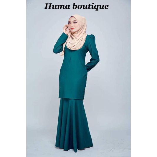 BAJU KURUNG PUFFED SHOULDERS | Shopee ...