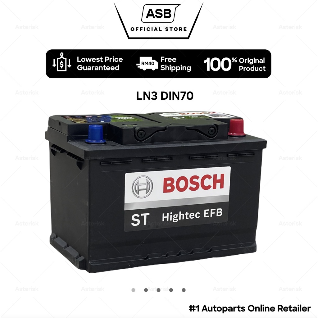 BOSCH DIN70 LN3 (EFB) 70AH Stop Start Battery VOLKSWAGEN Passat, Golf GTi PEUGEOT 208