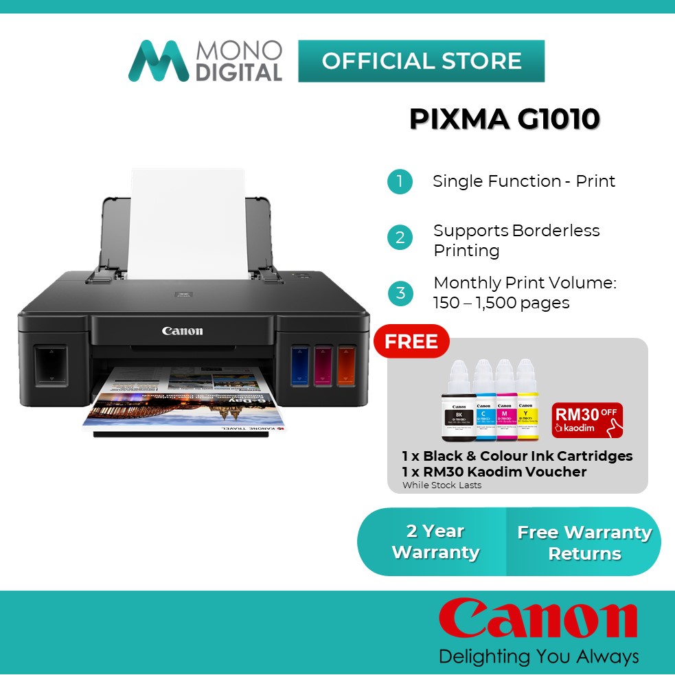 Canon G1010 Refillable Ink Tank Printer For High Volume Printing New Pgmall