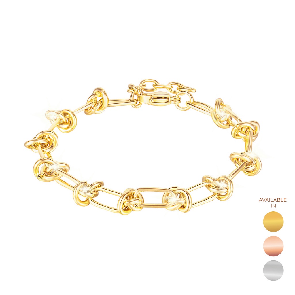 CELOVIS Binding Knot Link Chain Bracelet ( Gold/ Rose Gold/ Silver ...