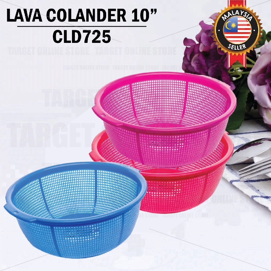 LAVA CLD725 Round Plastic Colander Mesh Basket Strainer Kitchen