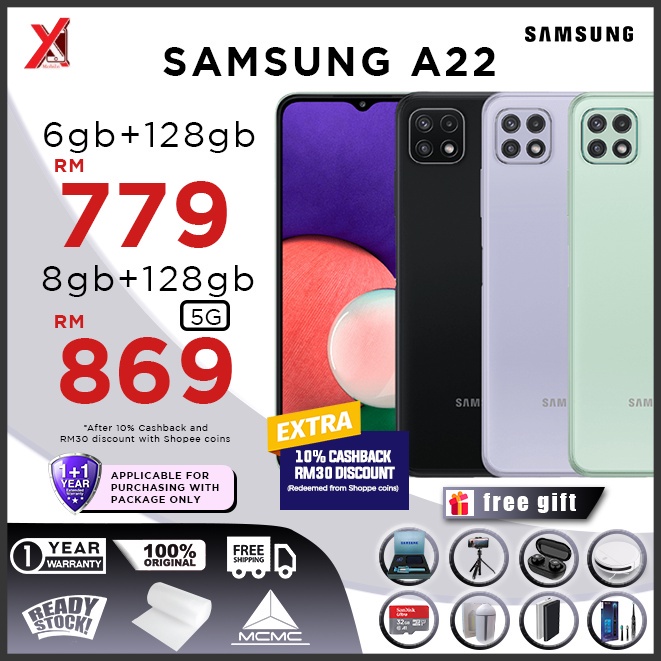 SAMSUNG Galaxy A22 LTE ( 6GB+128GB ) / A22 5G ( 8GB+128GB ) - Original ...